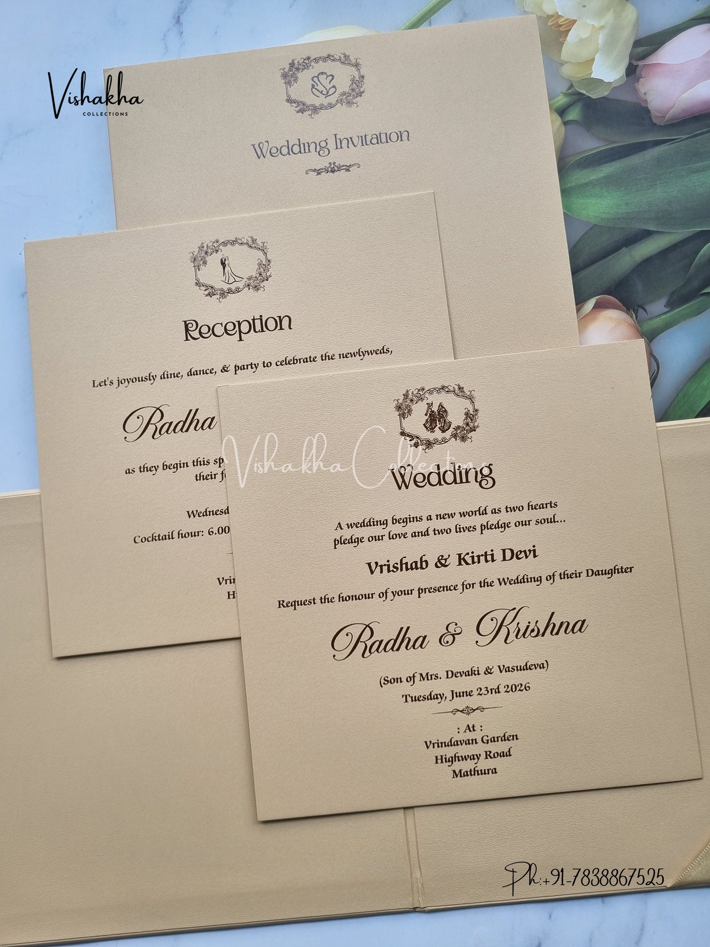 Hindu Muslim Christian Sikh Padded invitation Cards SN-139