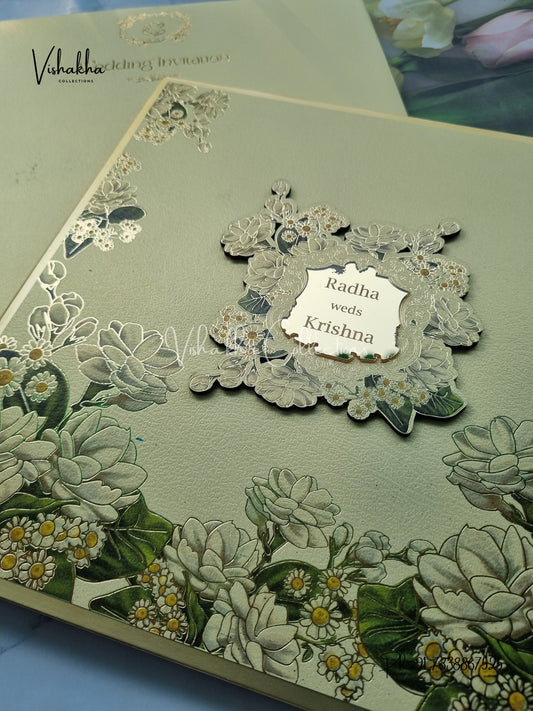 Hindu Muslim Christian Sikh Padded MDF Board Laser Cut Colored invitation Cards SN-145