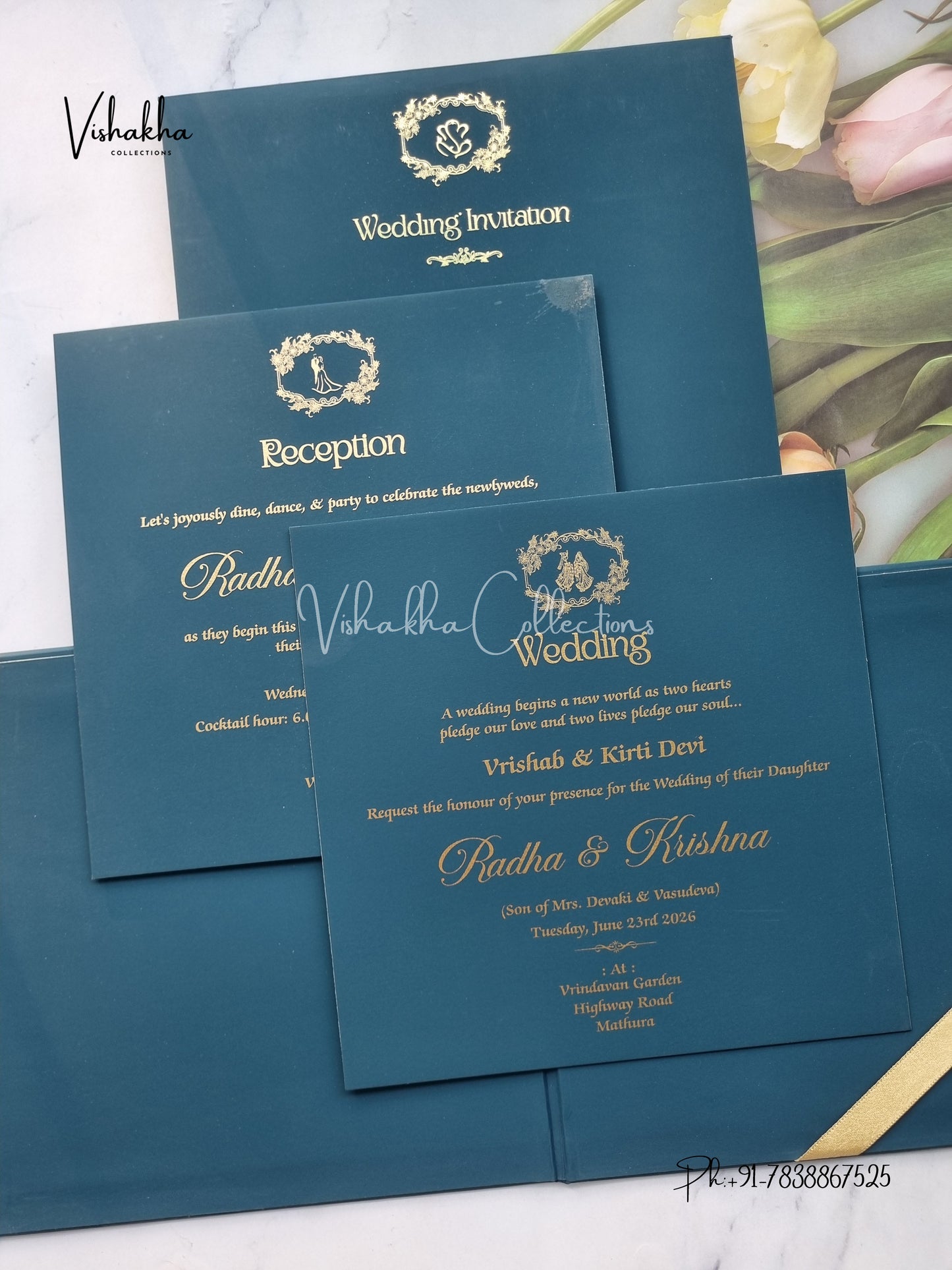 Hindu Muslim Christian Sikh Padded invitation Cards SN-159