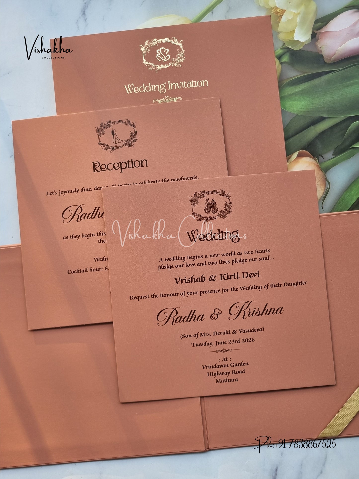 Hindu Muslim Christian Sikh Padded invitation Cards SN-161