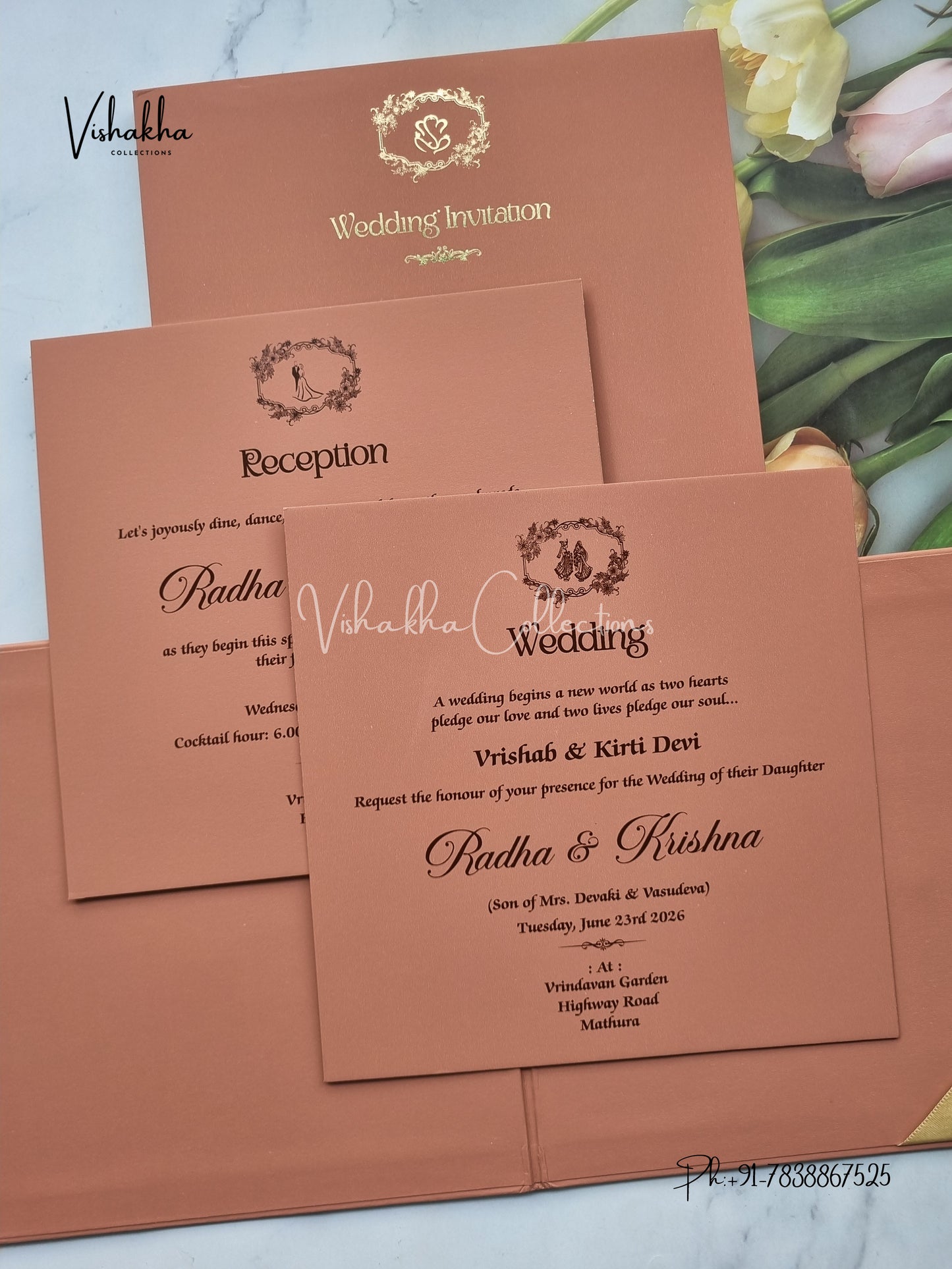 Hindu Muslim Christian Sikh Padded invitation Cards SN-163