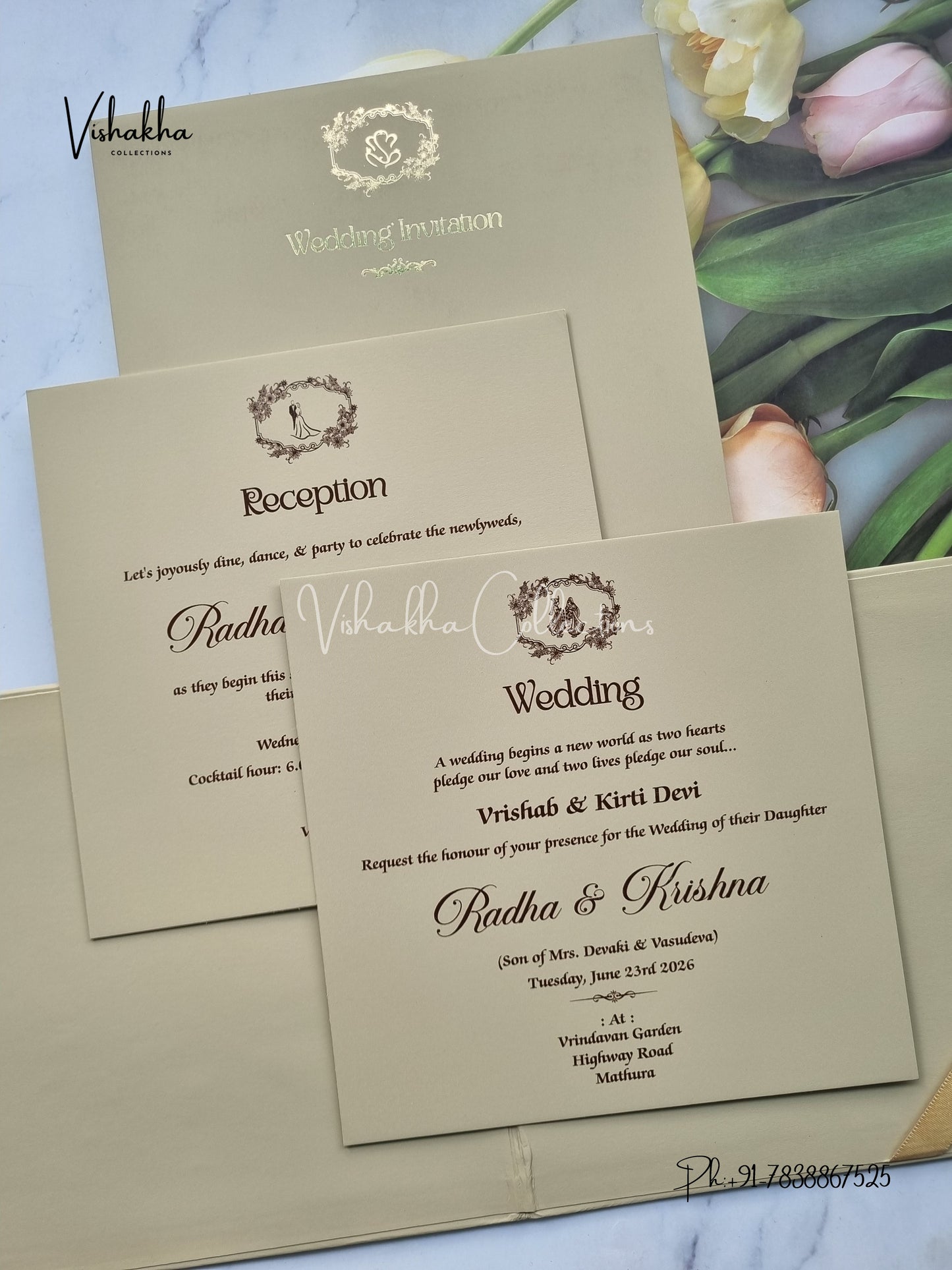 Hindu Muslim Christian Sikh Padded invitation Cards SN-166