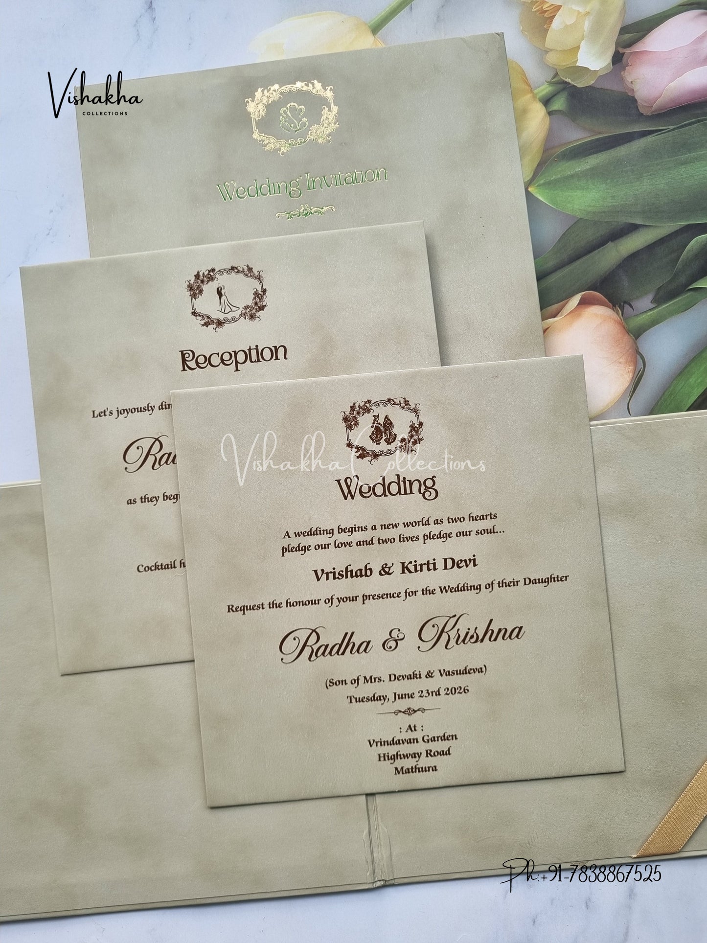 Hindu Muslim Christian Sikh Padded invitation Cards SN-169