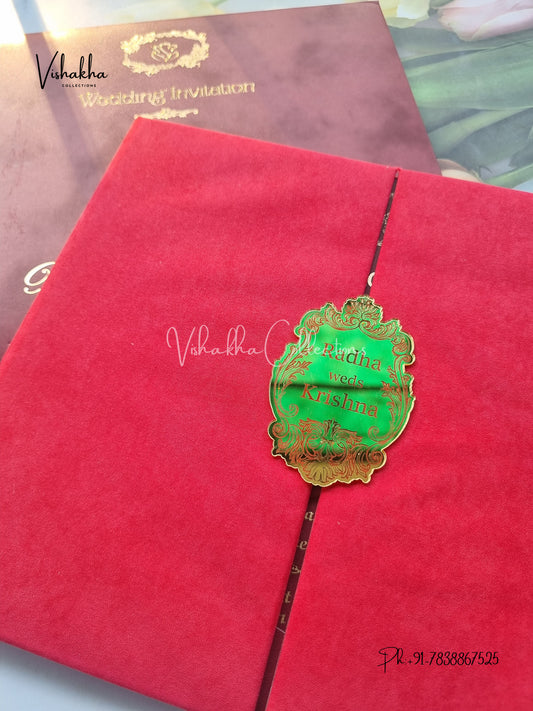 Double Door Hindu Muslim Christian Sikh Padded invitation Cards SN-173