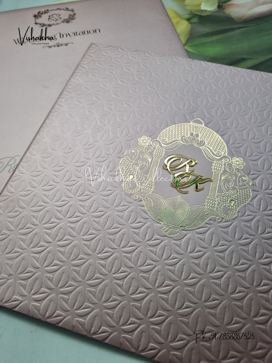 Semi Box Hindu Muslim Christian Sikh Colored invitation Cards SN-25