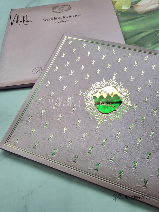 Semi Box Hindu Muslim Christian Sikh Colored invitation Cards SN-35