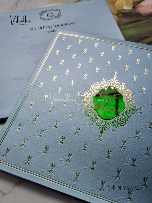 Semi Box Hindu Muslim Christian Sikh Colored invitation Cards SN-36