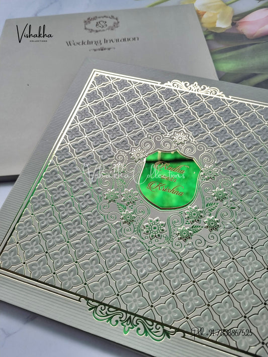 Semi Box Hindu Muslim Christian Sikh Colored invitation Cards SN-38