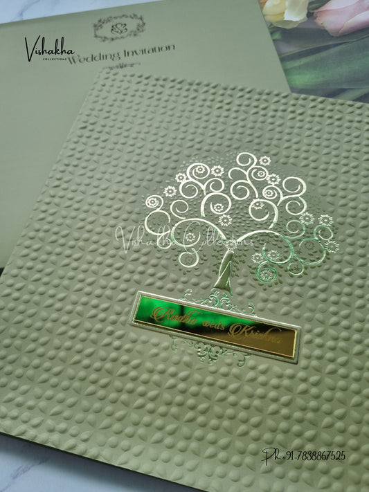 Semi Box Hindu Muslim Christian Sikh Colored invitation Cards SN-41