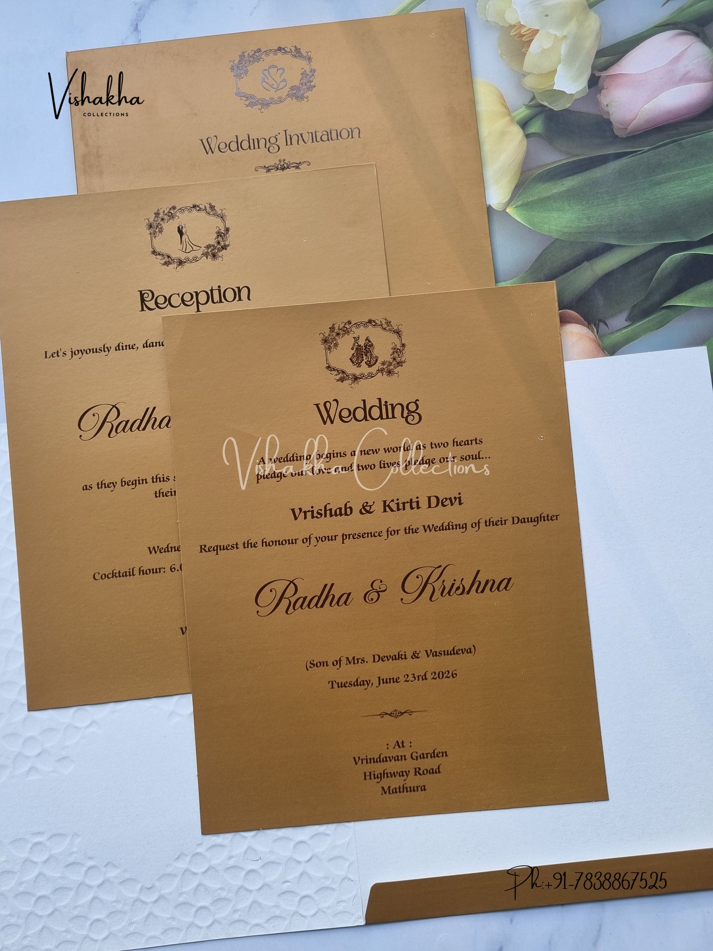 Hindu Muslim Christian Sikh Colored invitation Cards SN-46