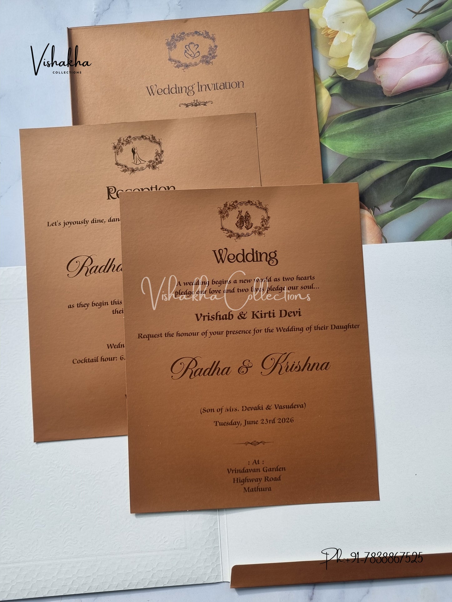 Semi Box Colored invitation Cards SN-56