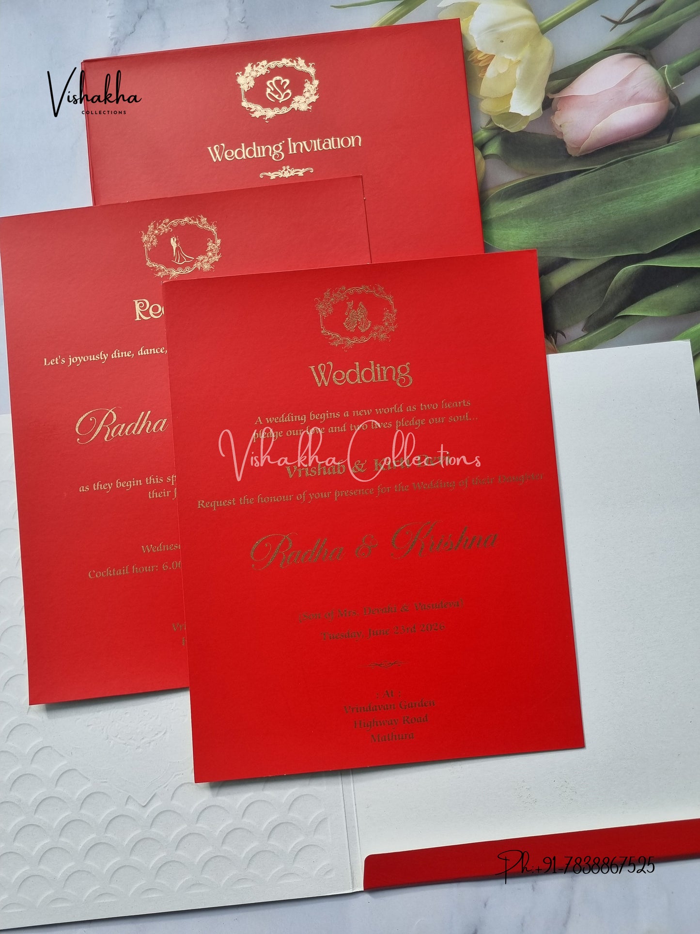 Semi Box Colored invitation Cards SN-59