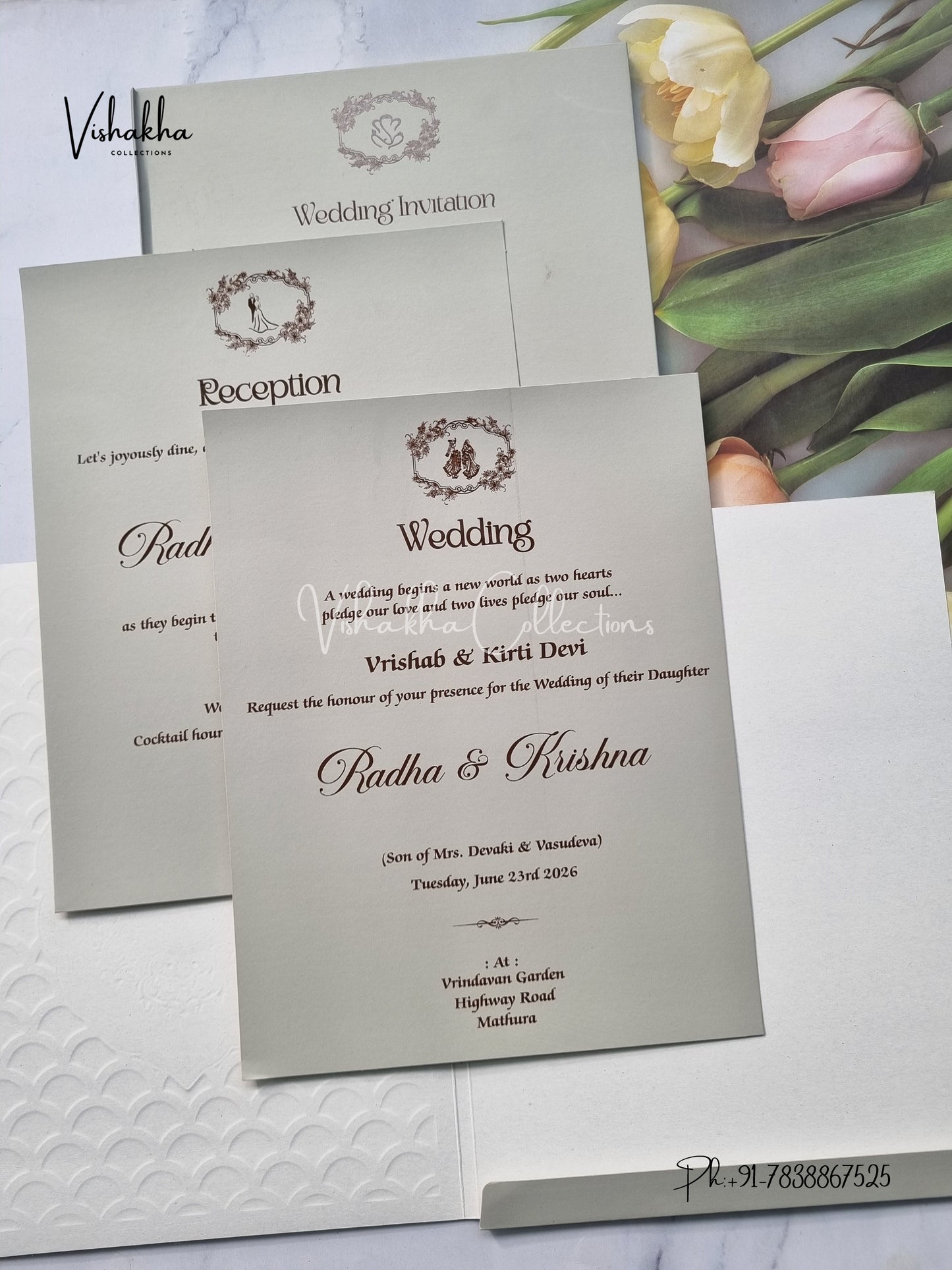 Semi Box Colored invitation Cards SN-60