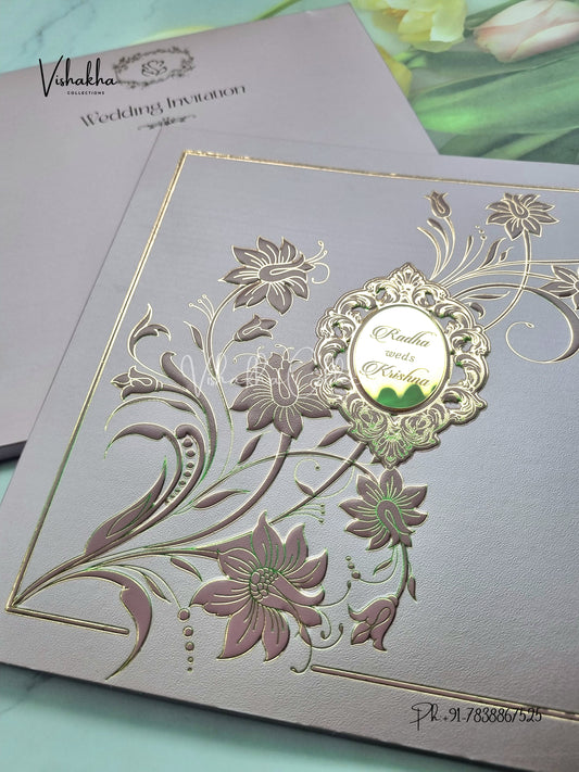 Semi Box Hindu Muslim Christian Sikh Colored invitation Cards SN-61