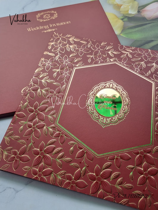 Semi Box Hindu Muslim Christian Sikh Colored invitation Cards SN-66