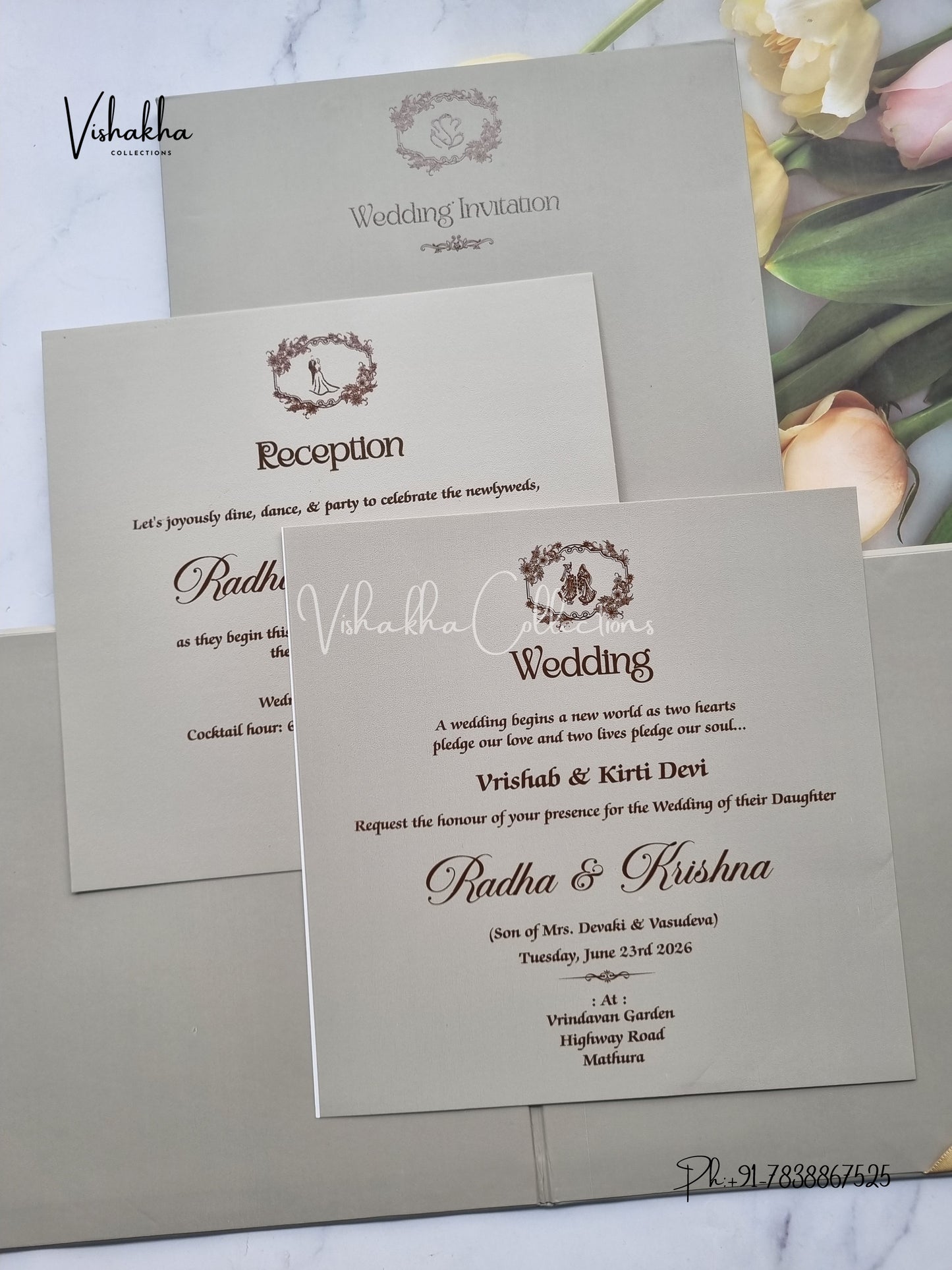 Hindu Muslim Christian Sikh Padded invitation Cards SN-78