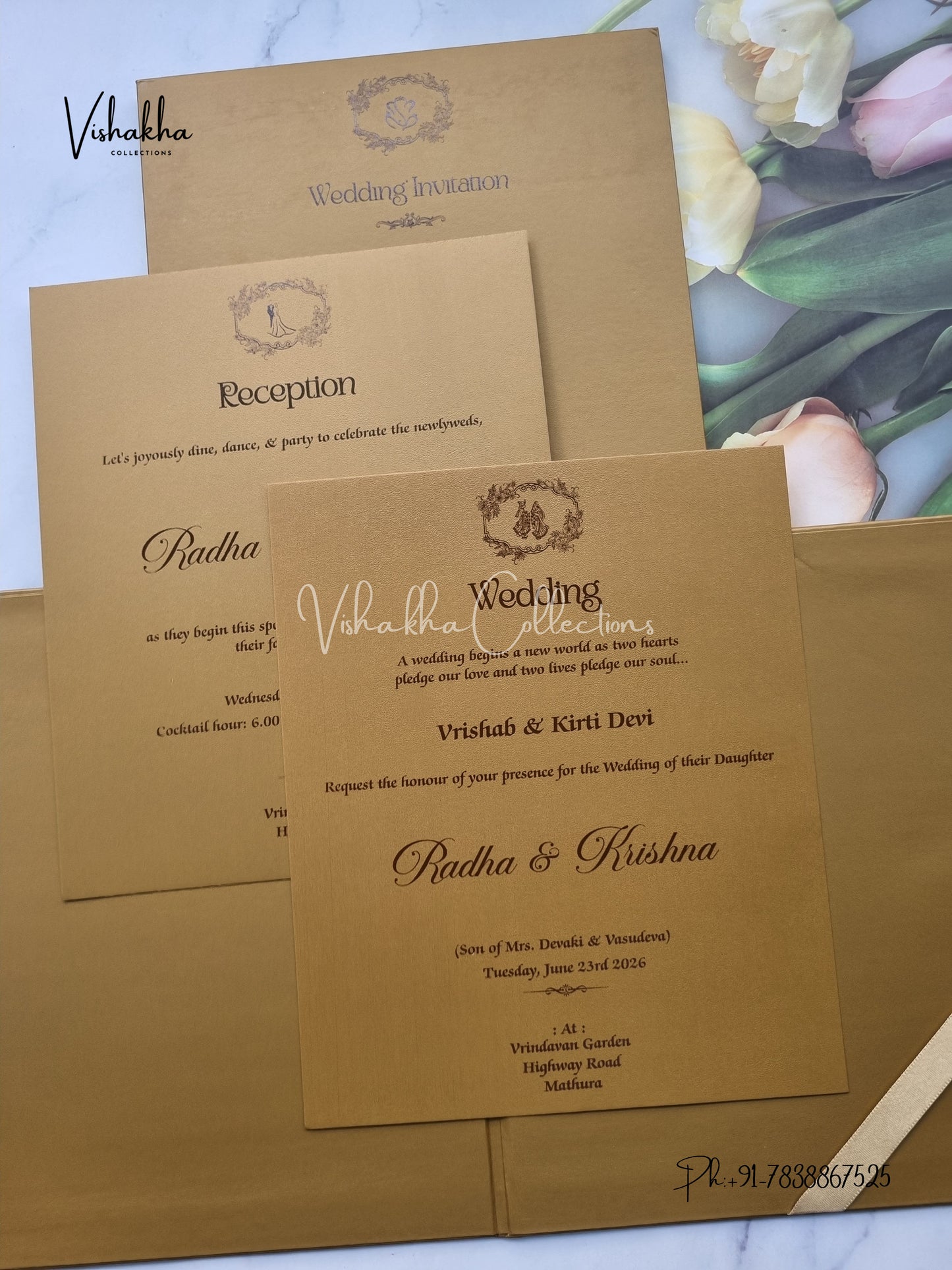 Hindu Muslim Christian Sikh Padded invitation Cards SN-84