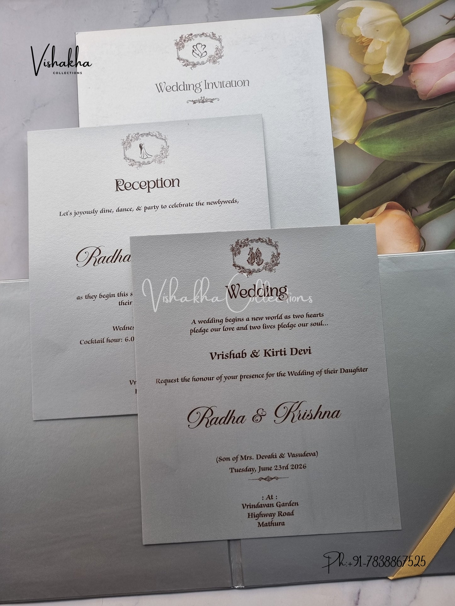 Hindu Muslim Christian Sikh Padded invitation Cards SN-85