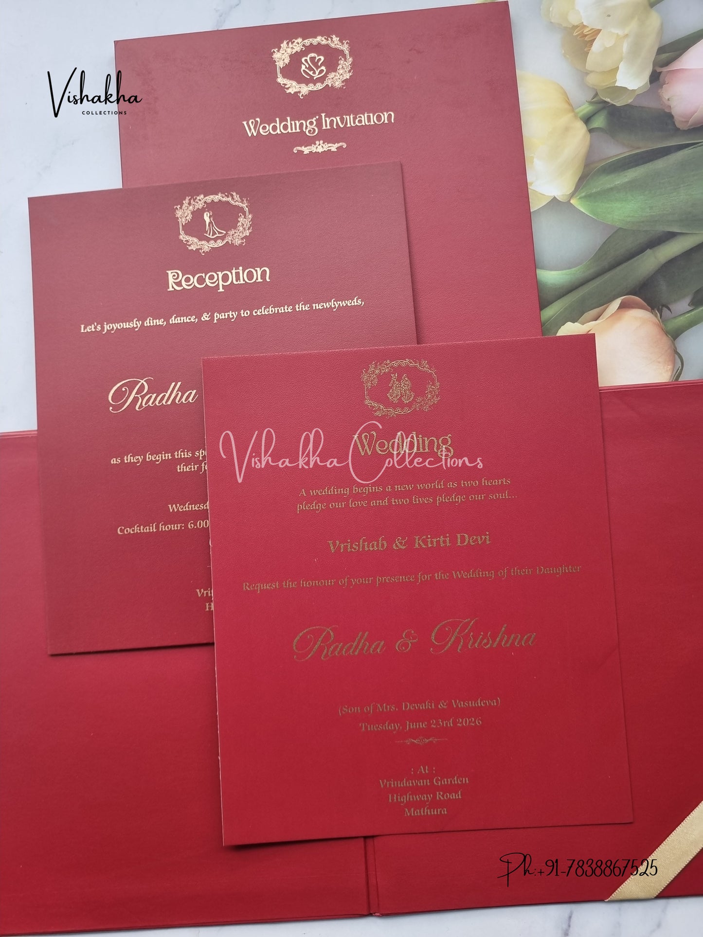 Hindu Muslim Christian Sikh Padded invitation Cards SN-86