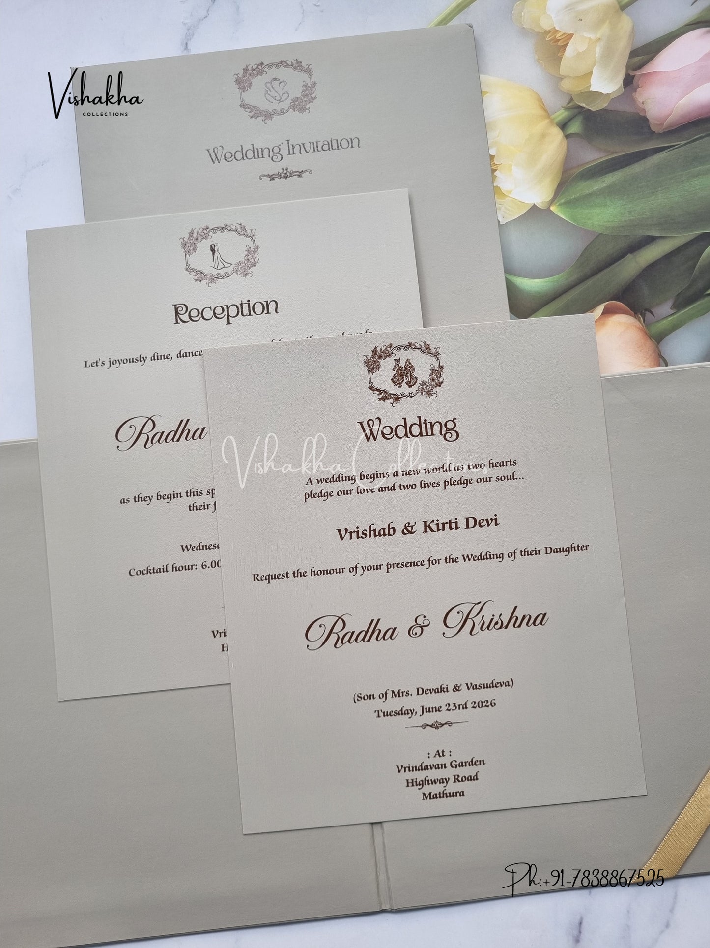 Hindu Muslim Christian Sikh Padded invitation Cards SN-88