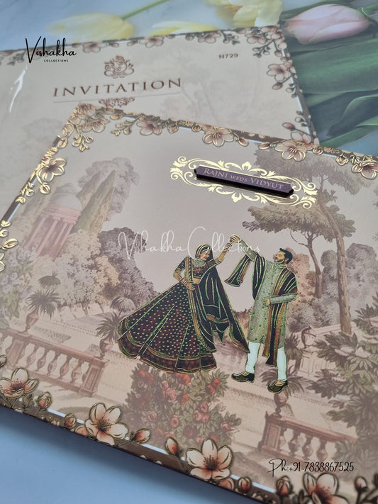 Dulah Dulhan Hindu Sikh Padded invitation Cards VN-729