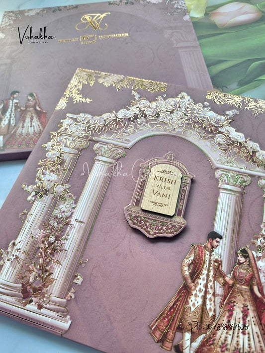 Dulah Dulhan Hindu Sikh Padded invitation Cards VN-753