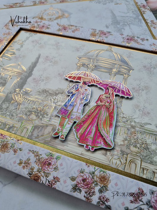 Dulah Dulhan Hindu Muslim Christian Sikh Padded invitation Cards VN-768