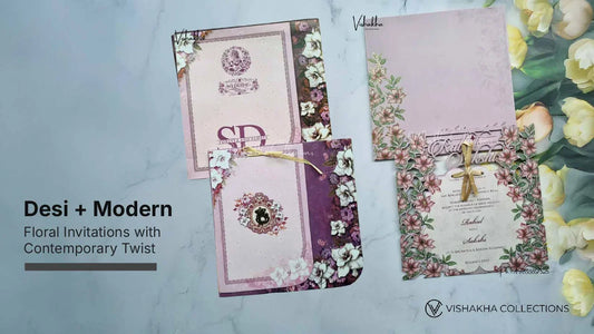 Desi + Modern: Floral Invitations with Contemporary Twist