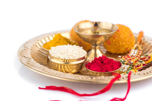 Decorating Thali for Rakshabandhan