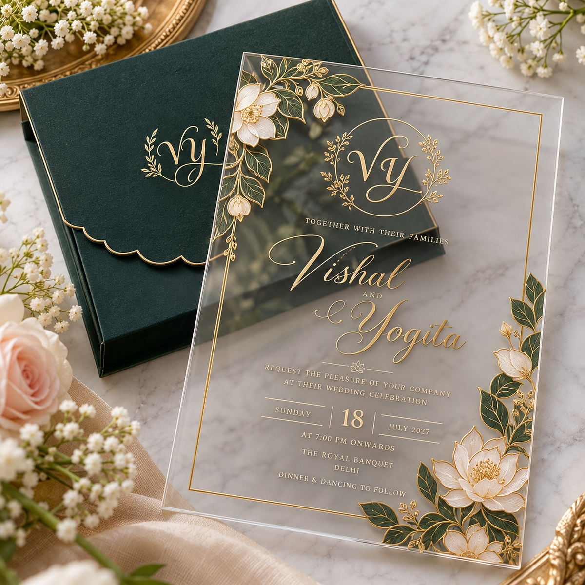 Acrylic Wedding Cards