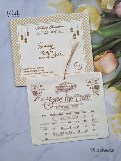 Dori Flower Hindu Muslim Christian Sikh Jain invitation Cards ATS-1650 – image 1