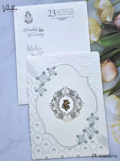 Flower Ganesh Ji Hindu Jain invitation Cards ATS-1756 – image 1