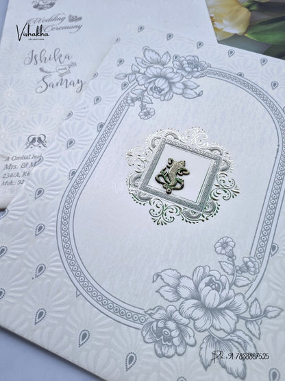 Flower Ganesh Ji Hindu Jain invitation Cards ATS-1757 – image 2