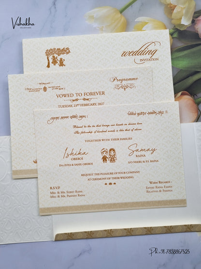 Semi Box Double Door Ganesh Ji Mehendi Hindu Jain invitation Cards ATS-1812 – image 3