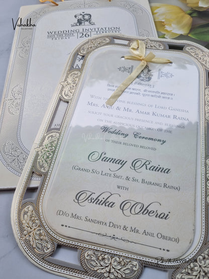 Semi Box Ribbon Carry Bag Hindu Muslim Christian Sikh Jain invitation Cards ATS-1829 – image 2