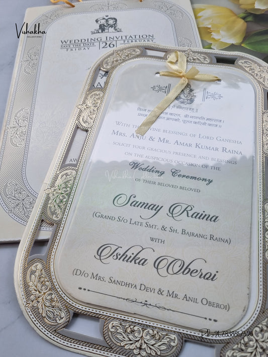 Semi Box Ribbon Carry Bag Hindu Muslim Christian Sikh Jain invitation Cards ATS-1829 – image 2