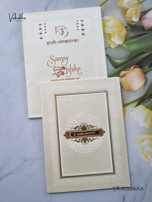 Semi Box Flower Hindu Muslim Christian Sikh Jain invitation Cards ATS-1873 – image 1