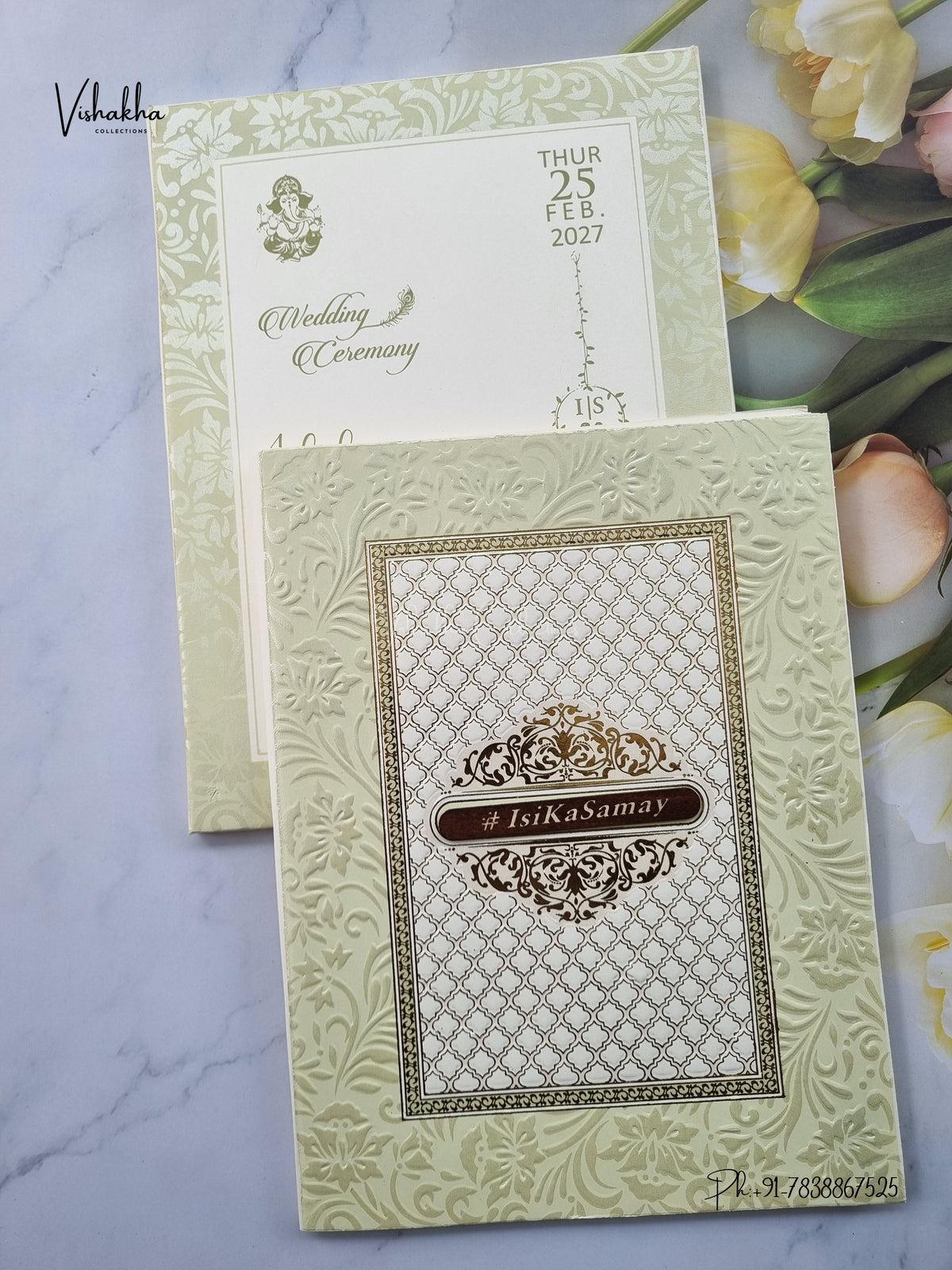 Semi Box Moroccan Hindu Muslim Christian Sikh Jain invitation Cards ATS-1879 – image 1