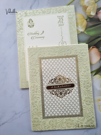 Semi Box Moroccan Hindu Muslim Christian Sikh Jain invitation Cards ATS-1879 – image 1