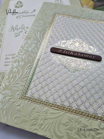 Semi Box Moroccan Hindu Muslim Christian Sikh Jain invitation Cards ATS-1879 – image 2