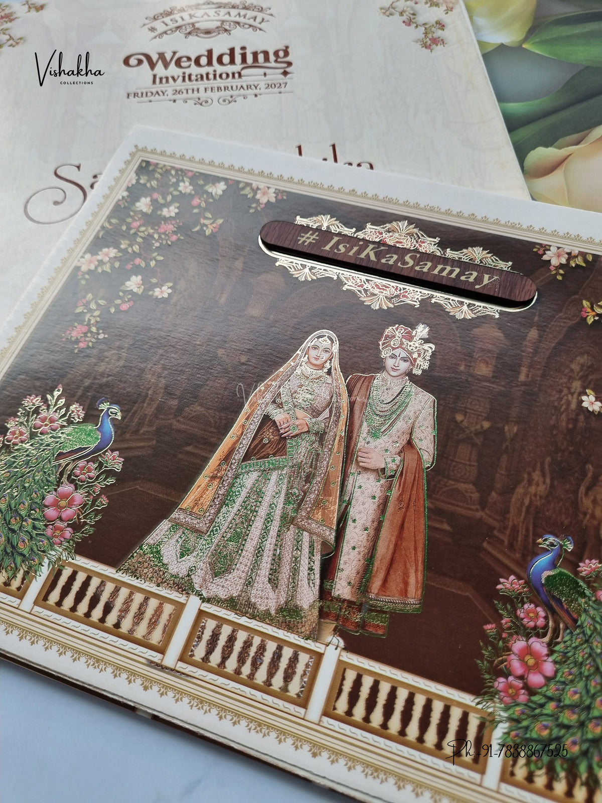 Semi Box Carry Bag Dulah Dulhan Hindu Sikh Jain invitation Cards ATS-4254 – image 2
