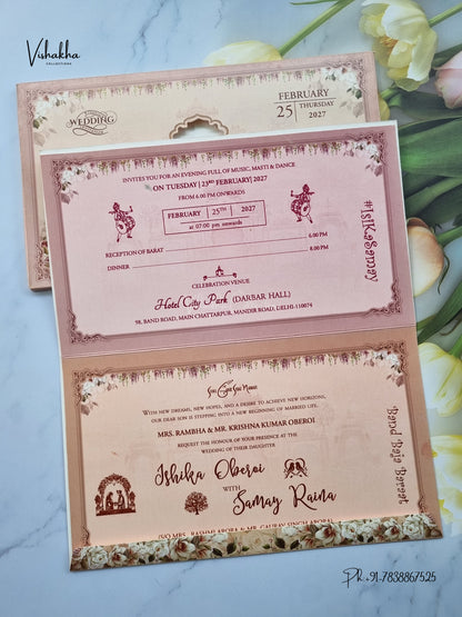 Semi Box Dulah Dulhan Hindu Sikh Jain invitation Cards ATS-5364 – image 3