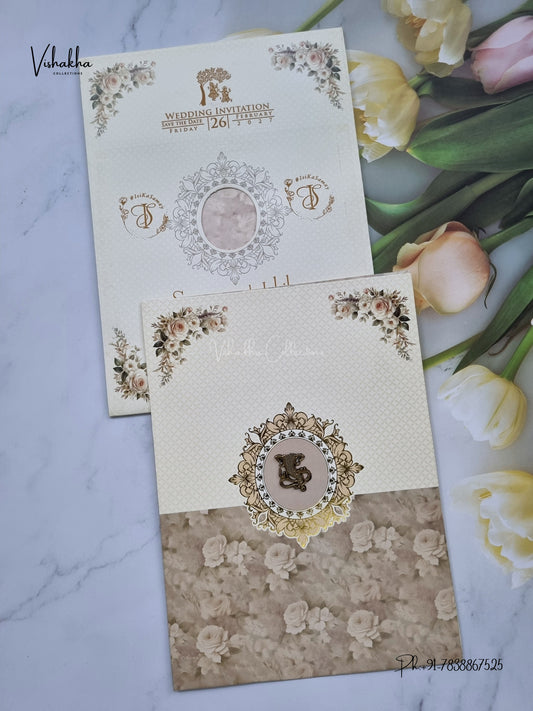 Direct Card Flower Ganesh Ji Hindu Jain invitation Cards ATS-9301 – image 1