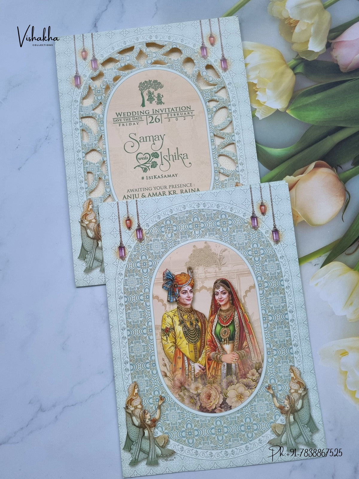 Direct Card Dulah Dulhan Hindu Sikh Jain invitation Cards ATS-9302 – image 1