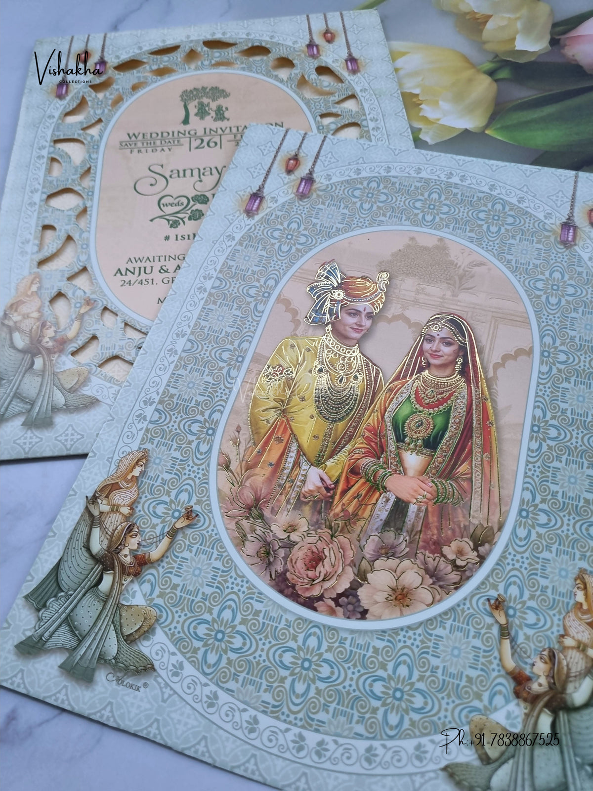 Direct Card Dulah Dulhan Hindu Sikh Jain invitation Cards ATS-9302 – image 2