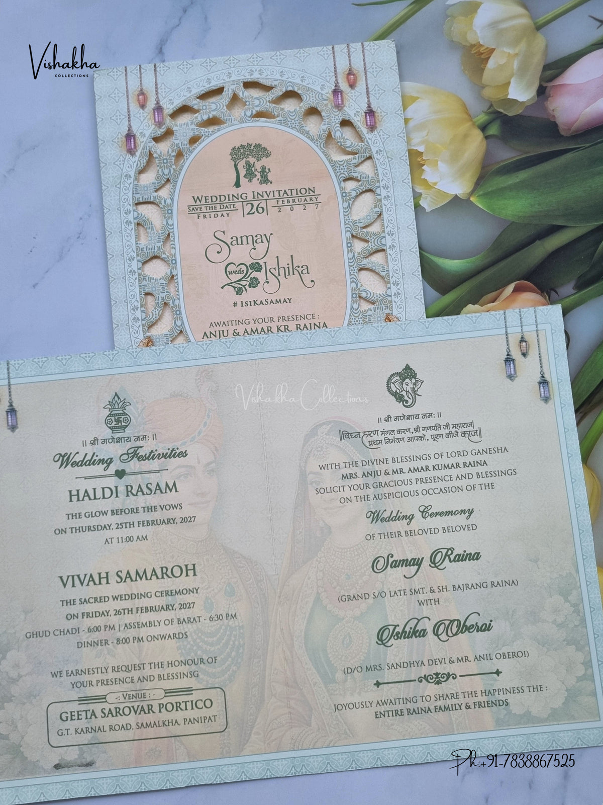 Direct Card Dulah Dulhan Hindu Sikh Jain invitation Cards ATS-9302 – image 3