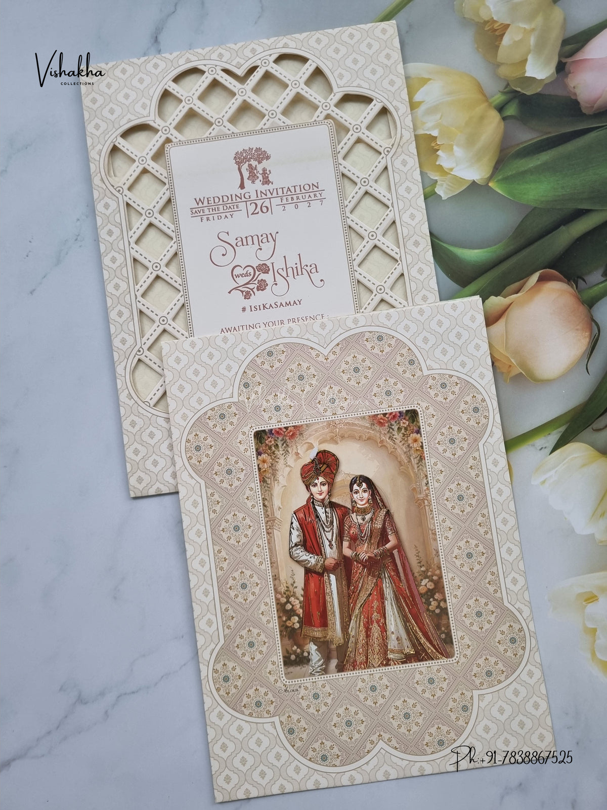 Direct Card Dulah Dulhan Hindu Sikh Jain invitation Cards ATS-9303 – image 1