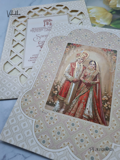 Direct Card Dulah Dulhan Hindu Sikh Jain invitation Cards ATS-9303 – image 2