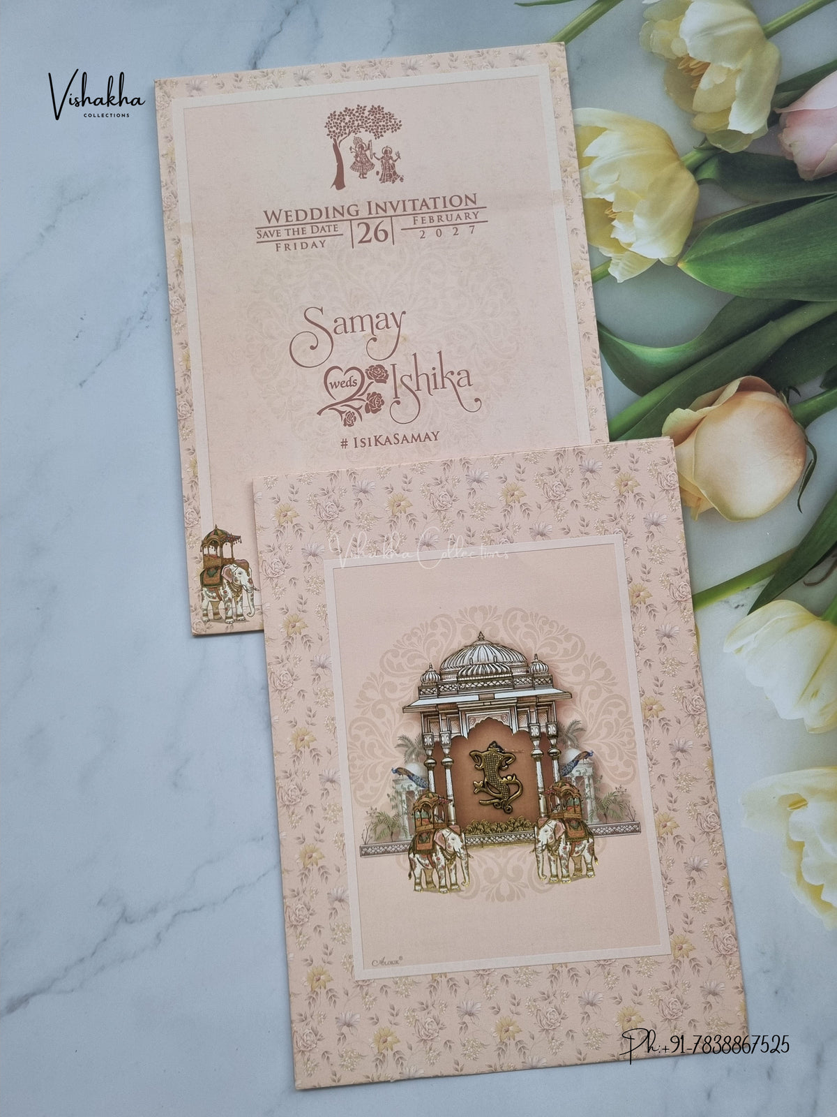 Direct Card Hathi Ganesh Ji Hindu Jain invitation Cards ATS-9304 – image 1