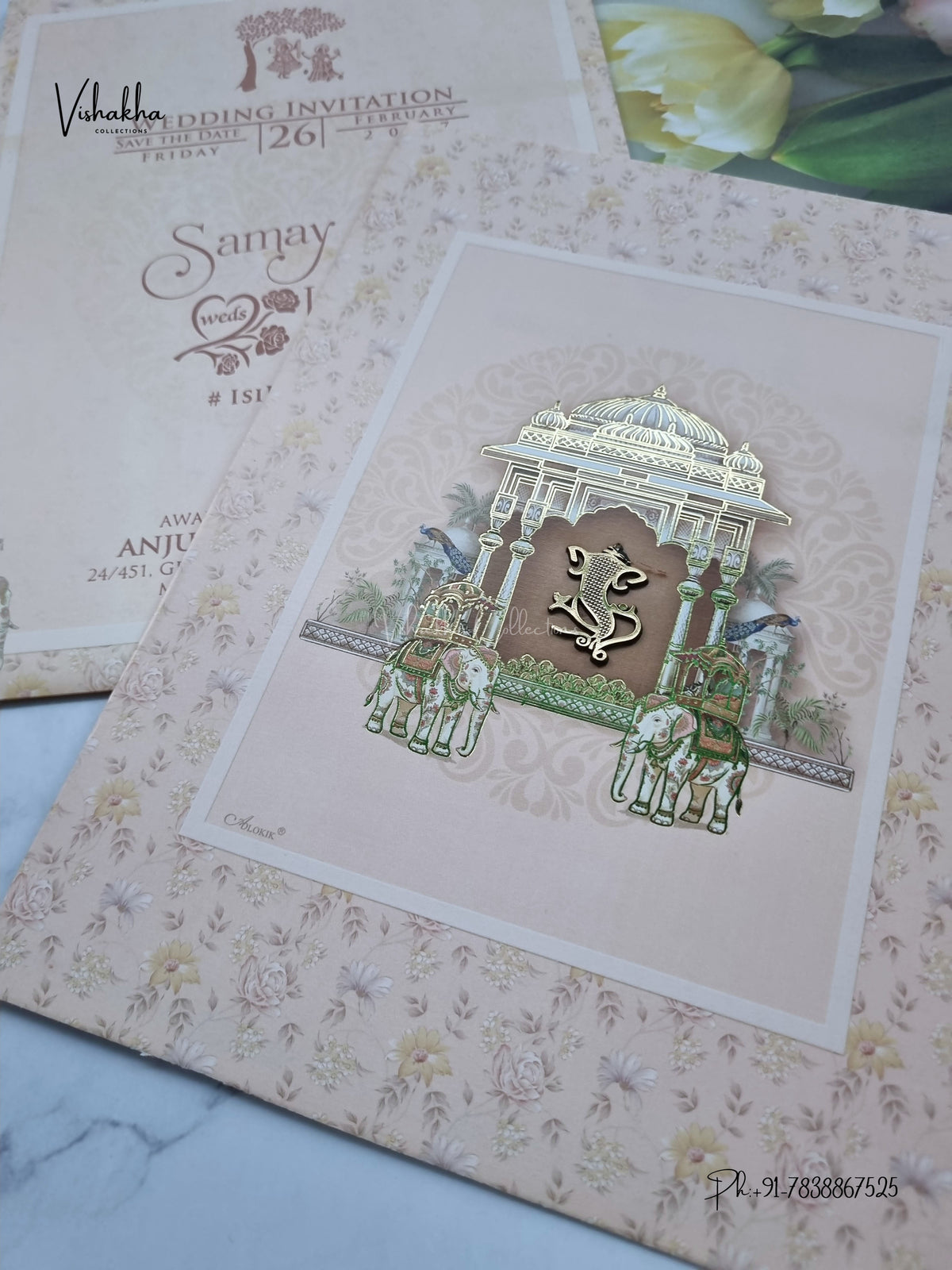 Direct Card Hathi Ganesh Ji Hindu Jain invitation Cards ATS-9304 – image 2